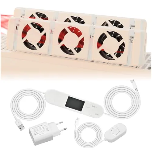 Heizkörperventilator Double Set – Effizienter Lüfter für Heizkörper - Thermostate: Spart bis zu 20% Heizkosten durch schnellere Wärmeverteilung und leisen Betrieb unter 22dB.