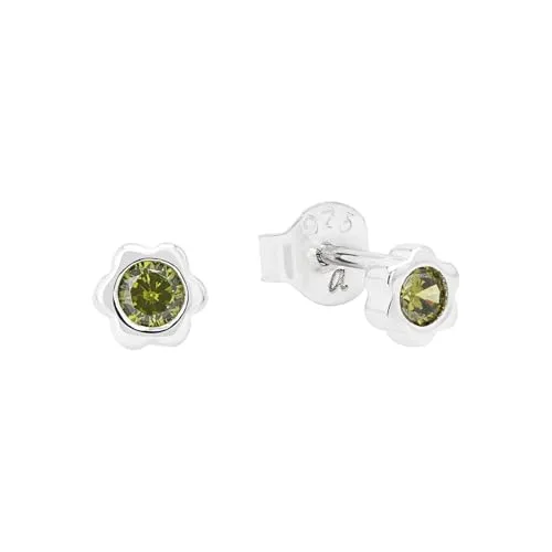 Prinzessin Lillifee Ohrstecker 925 Sterling Silber Mädchen Kinder Ohrschmuck, mit Zirkonia synth., 0,4 cm, Silber, Januar, Kommt in Schmuck Geschenk Box, 2038730