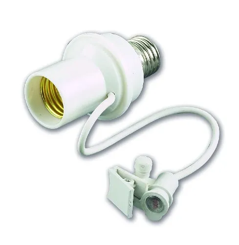 Electraline 58314 Glühbirnenadapter mit Dämmerungssensor, drehbar