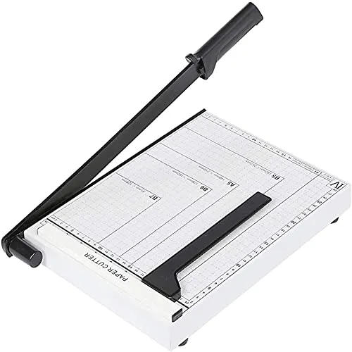 Voluker A4 Papierschneider Profi Hebelschneider Rollenschneider Schneidekapazität 10 Blatt Papier für Büro Schule Bastelpapier Weiß