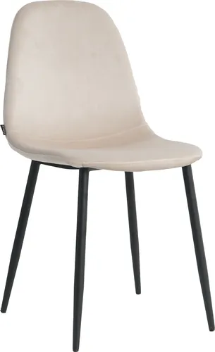 Lina® Napoli Esszimmerstuhl, komfortabler Sitz für Wohnzimmer und Esszimmer, Samtbezug - 1er Set - Creme