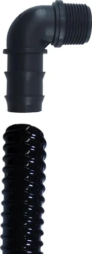 Regentonne Überlaufset besteht aus Winkeltülle mit 3/4