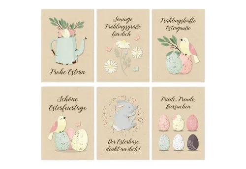 PAPIERDRACHEN Osterkarte Postkarten Set zu Ostern