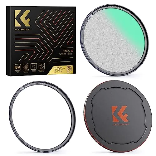 K&F Concept Nano X-Serie Black-Mist 1/8 magnetisch Magnetfilter Black Promist 1/8 Filter Effektfilter Black Diffusion mit Objektivadapter-62mm