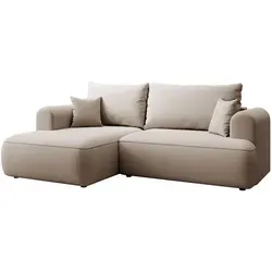 Selsey Eckschlafsofa Beige 4-Sitzer L-Form mit Ottomane in beige von Selsey