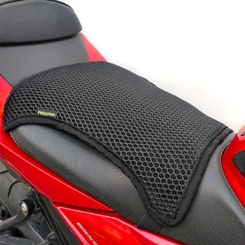 Pelucton Doppellagiger Motorrad Sitzbezug Mesh, Atmungsaktives Kühl Motorrad Sitzkissen Universal, Belüfteter, Rutschfester Sitzbankbezug Sonnenschutz