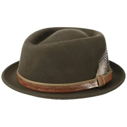 LIERYS Galveston Pork Pie Fedora Wollfilzhut mit Garniturband