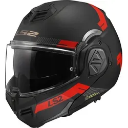 LS2 FF906 Advant Bend Klapphelm XL, schwarz-rot - Motorradhelm mit 180° rotierendem Kinnbügel und kratzfestem Visier, ideal für maximale Sicherheit und Komfort auf der Straße.