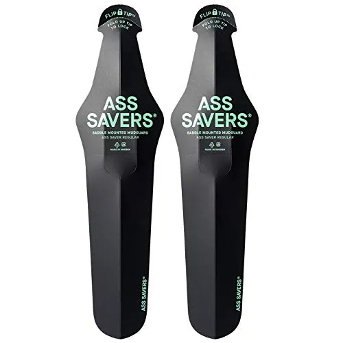 Ass Savers Regular Saddle Mounted Mudguards (Pair) - Black