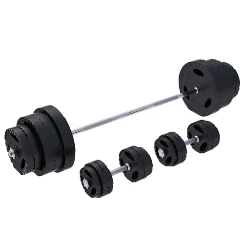 GORILLA SPORTS® Hantelset - 60kg, 100kg oder 130kg - Hanteln für effektives Ganzkörper- und Armtraining, inklusive einer 170cm Langhantelstange und robusten 30mm Hantelscheiben für sicheres Training zu Hause oder im Fitnessstudio.