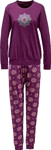 Erwin Müller Damen-Schlafanzug Single-Jersey Beere Größe 38