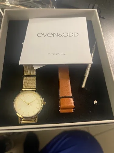 Even & Odd Uhr Set Neu Wechselband Gold braun Damen Uhr Originalverpackt