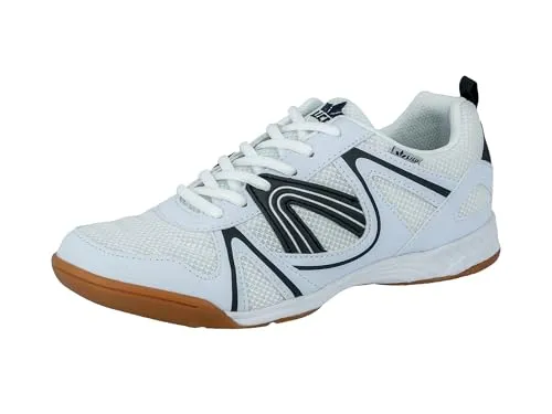 Lico Herren Fit Indoor Hallenturnschuh, Weiß Marine, 37 EU - Herren-Hallenschuhe mit regulärer Passform und flacher Absatzform, ideal für Indoor-Sportarten und vielseitige Nutzung.
