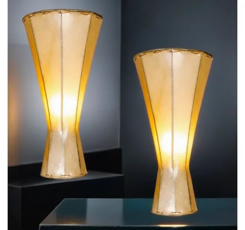 Marrakesch Orient & Mediterran Interior Stehlampe 2er Set - Standleuchten Set aus edlem Ziegenleder, einzigartig und handgefertigt. Schafft eine warme, gemütliche Atmosphäre in jedem Raum.