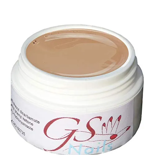 GS-Nails UV Farb-Gel für Nail-Art & Nagel-Design - 5 ml UV-härtendes Cover-Gel - Nail-Gel - selbstglättendes Nagel-Gel - Beige #05- A4