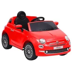vidaXL Kinder-Elektroauto Fiat 500 Rot - Kinder-Elektrofahrzeug, offiziell lizenziert von Fiat, mit Musik-Display, LED-Scheinwerfern und Sicherheitsgurt für ein sicheres Fahrerlebnis.