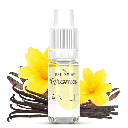 Belissia Lebensmittelaroma - Vanille - Hochdosiertes Lebensmittel Aroma 10ml. Zur Verwendung in Lebensmitteln & Getränken für Vernebler, Nebelmaschinen, Diffuser uvm.
