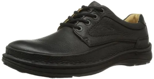 Clarks Nature Three Herren Derby Schnürhalbschuhe - Schwarz (Black Leather), komfortabel und leicht aus verantwortungsvollem Leder