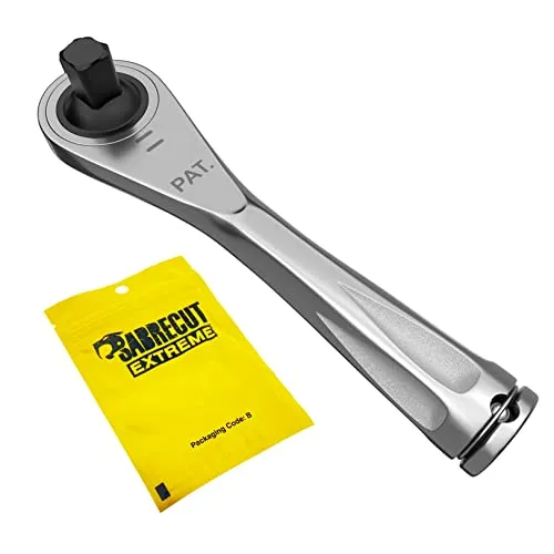 SabreCut 1 x MRSC03 Mini-Mikro-Ratsche 1/4 Zoll Vierkant 6,3mm (1/4 Zoll) Sechskantantrieb Edelstahl professioneller Handratschenschlüssel mit 72 Zähnen