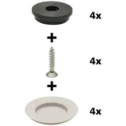WAGNER design yourself Klick-Gleiter QuickClick® Stuhlgleiter, Kunststoffgleiter, Möbelgleiter I 4er-Set zum Anschrauben I 4x Basis + Schraube + Gleiteinsatz austauschbar