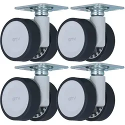 Laufrolle Doppel-möbelrolle Ø 50mm Lenkrolle Anschraubplatte 4er Set Rolle