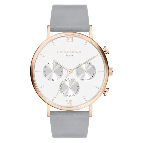 Liebeskind Berlin Multifunktionsuhr LT-0433-LM IP Roségold - Armbanduhren für Damen mit Edelstahlgehäuse in IP Roségold, kratzunempfindlichem Mineralglas und Wasserdichtigkeit bis 5 bar – perfekt für stilbewusste Frauen!