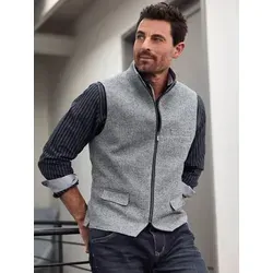engbers Herren Weste Grau slim fit gemustert Knopfleiste - 58