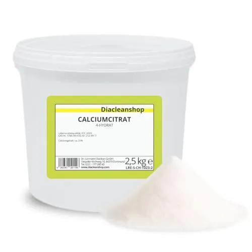 Calciumcitrat Pulver 2,5kg - Calciumgehalt 21% - Lebensmittelqualität - E333 (ii) - frei von Zusatzstoffen!