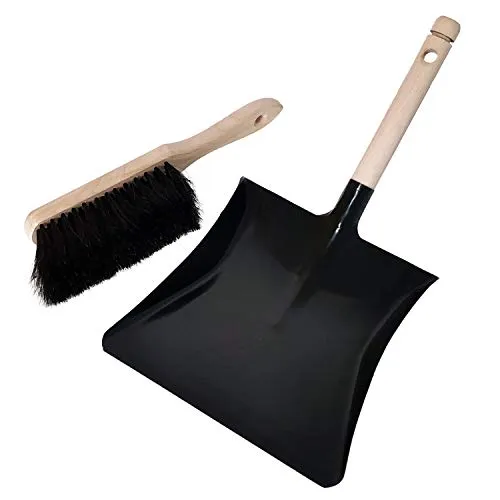 Kehrblech und Naturhaar Handfeger, Kehrgarnitur, Handbesen & Schaufel, Kehrset schwarz, Kehrschaufel & Handbesen - Made in Germany
