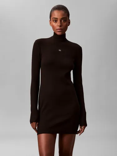 Calvin Klein Jeans Minikleid Figurbetonte Passform mit Stehkragen