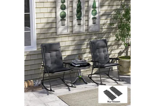 Outsunny 2er Set Auflage für Sonnenliege - Wasserabweisend und Komfortabel - Liegenauflagen für Gartenmöbel, wasserabweisend und mit weicher Füllung für höchsten Komfort. Ideal für entspannte Stunden in der Sonne.