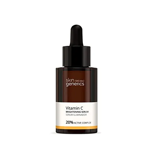 Skin Generics Gesichtsserum Vitamin C und Hyaluronsäure 30ml - Tagespflege mit 20% Vitamin C und Hyaluronsäure, feuchtigkeitsspendend und straffend für ein strahlendes, jugendliches Hautbild. 100% vegan und ideal für normale und Mischhaut.