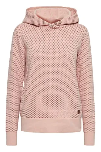 OXMO OXVera Damen Kapuzenpullover Hoodie Pullover mit Kapuze Eingrifftaschen Rippbündchen Baumwollmischung Regular fit, Größe:S, Farbe:Mahogany Rose (151511)