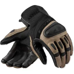 Revit Dirt 4 Handschuhe - Schwarz/Beige - S - Robuste Motorradhandschuhe für Tourenfahrer, ausgestattet mit leitfähigen Fingerspitzen für die Nutzung von Touchscreens. Hoher Komfort und Schutz durch Temperfoam® und wasserabweisendes Ziegenleder.