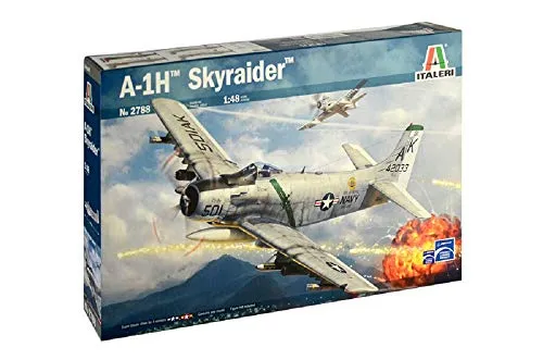 Italeri A-1H Skyraider 2788 Modellbausatz - Modellbausatz des legendären A-1H Skyraider, detailgetreu und ideal für Modellbau-Enthusiasten, die historische Flugzeuge lieben.