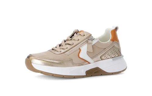 Gabor Sneaker beige 40,5 EU (7 UK) - Sneaker aus hochwertigem Wildleder mit herausnehmbarer Einlegesohle für optimalen Komfort, ideal für modebewusste Frauen.
