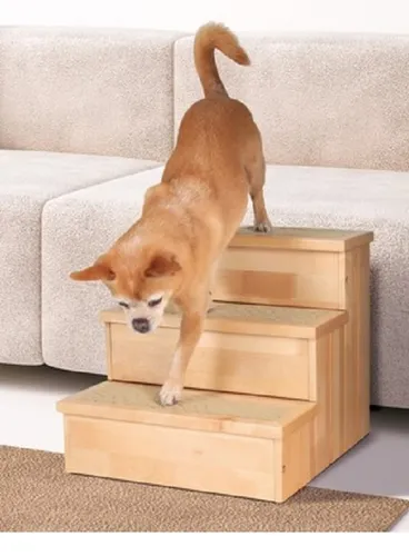Trixie 3943 Treppe PetStair - 40 x 38 x 45 cm, aus klar lackiertem Birkenholz, ideal für kleine, alte oder kranke Hunde und Katzen