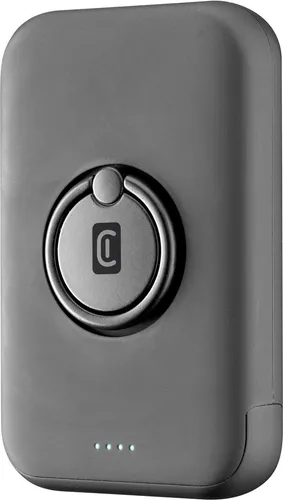 Cellularline Portables Akkuladegerät - Powerbank mit 5000 mAh, perfekt für iPhone 12 und höher, bietet kabelloses Laden mit MagSafe-Technologie und integrierten Magneten für optimale Ausrichtung.