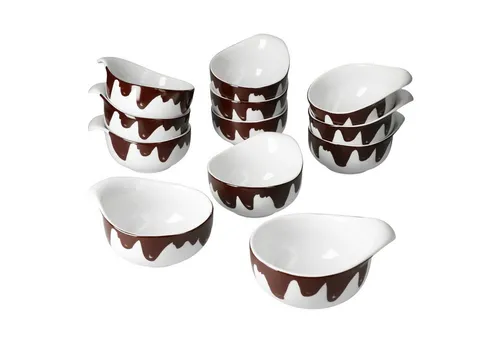 MamboCat Servierschale 12er Set Fondueschälchen Blob Porzellan