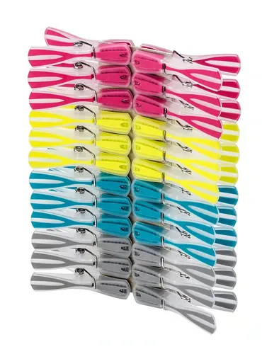 WENKO Wäscheklammern-Set ARROW 24-teilig - Sonstiges Wasch- & Bügelzubehör, praktische und farbenfrohe Wäscheklammern aus robustem Kunststoff und Metall für sicheren Halt beim Trocknen.