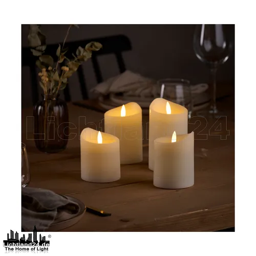 LED Echtwachs Kerzen Set mit Timer - Kerzen & Teelichter, 3D-Flackerlicht für stimmungsvolle Beleuchtung, flammenlos und rauchfrei, ideal für Indoor-Atmosphäre, inklusive praktischen Timer.