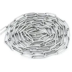 DQ-PP Stahlkette DQ-PP STAHLKETTE, 5m, 2-10mm, Langgliedrig C2, Rundstahlkette, Ø 6 mm, Absperrkette, Rundstahlkette, Eisenketten, Absperrketten, Zurrketten Ø 6 mm