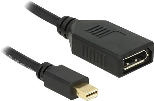 Delock 65554 DisplayPort Adapter [1x Mini-DisplayPort Stecker - 1x DisplayPort Buchse] Schwarz mit Ferritkern 21.00cm