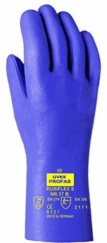 Sicherheits-Handschuh, Uvex 60271 10, Rubiflex S NB27B, Größe: 10, Blau