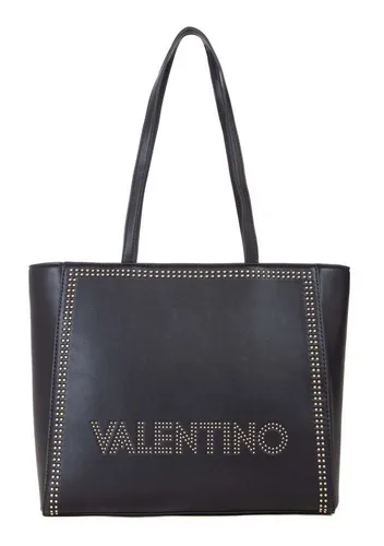 VALENTINO BAGS Damenschultertasche Schwarz - Umhängetasche aus recyceltem Material, mit elegantem Logo und praktischen Fächern für Handy und mehr – der perfekte Begleiter für modebewusste Frauen.