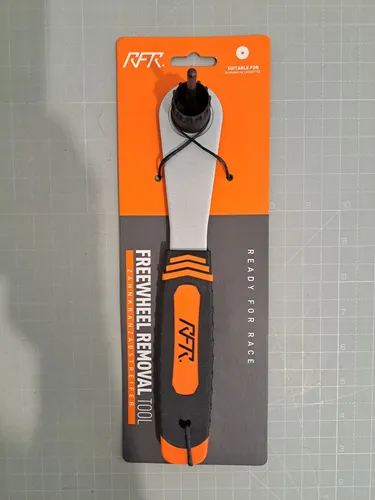 RFR Zahnkranzabzieher für Shimano-HG-Kassetten mit Zentrierstift silver, orange, black 255 x 40 mm