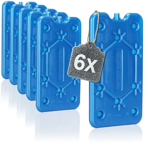 com-four® 6 x Kühlakkus – Gefrierblock – Block für Kühlbox – flach – Eisblock für Eiskübel (06 Stück – mittel)