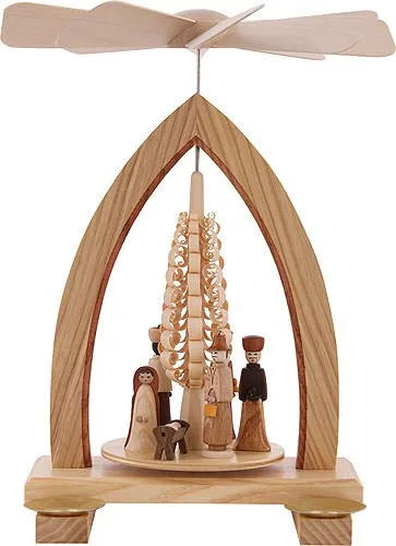Weihnachtspyramide 1-stöckige Pyramide Christi Geburt - 25cm - Original Erzgebirge - Dregeno Seiffen