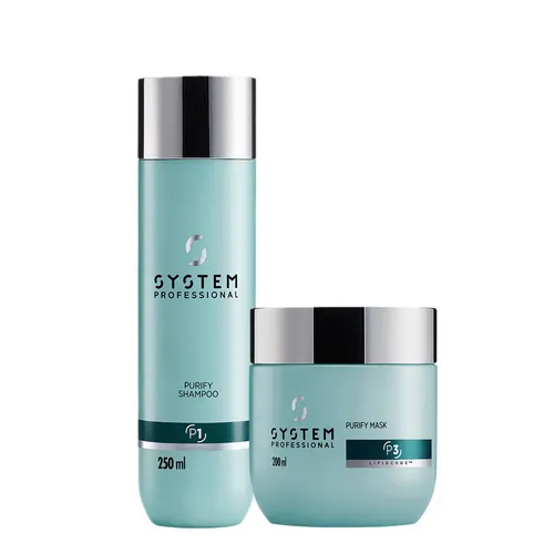 System Professional Purify Set Shampoo 250ml & Maske 200ml - Haarpflege-Set für alle Haartypen, sorgt für intensive Reinigung und Pflege. Ideal zur Unterstützung der Kopfhautpflege, mit geprüfter Qualität aus Deutschland.