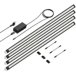 ledscom.de LED Unterbau-Leuchte SIRIS - 90cm, 1044lm, flach & energieeffizient - Unterschrank Beleuchtung mit blendarmer mattierter Abdeckung für harmonisches Licht. Ideal für Küche, Werkstatt & Schränke. Einfache Montage und praktischer Ein-/Ausschalter.